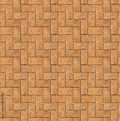 Bricks paving seamless pattern floor texture.
