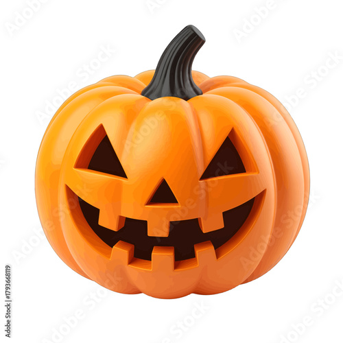 A Spooky Orange Pumpkin With A Carved Jack O Lantern Face On A White Background For Halloween Celebrations