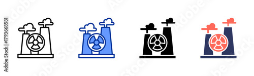 Nuclear Energy icon sheet multiple style collection