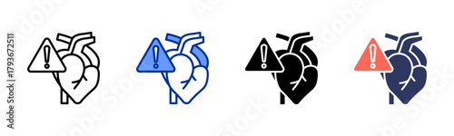 Heart Disease icon sheet multiple style collection