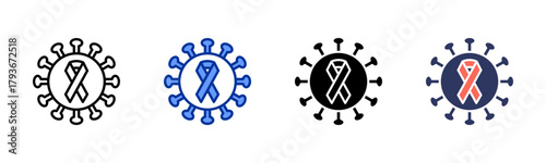 Hiv Virus icon sheet multiple style collection