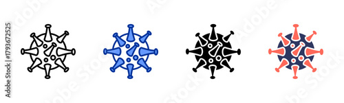 Influenza Virus icon sheet multiple style collection
