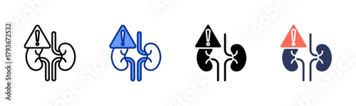 Kidney Failure icon sheet multiple style collection