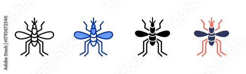 Dengue Mosquito icon sheet multiple style collection