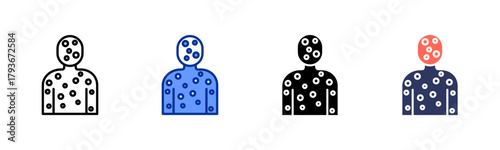 Chickenpox Rash icon sheet multiple style collection
