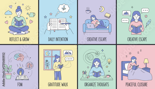 Daily selfcare habits for mental health and personal growth reading journaling and peaceful routines