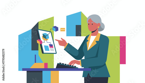 Experienced executive working with complex data processing and visualization