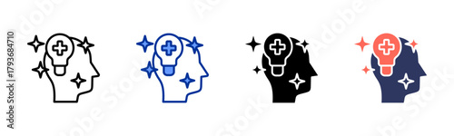 Positive Thinking icon sheet multiple style collection