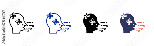 Breathing Exercise icon sheet multiple style collection