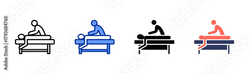 Massage Therapy icon sheet multiple style collection