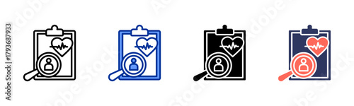 Health Screening icon sheet multiple style collection