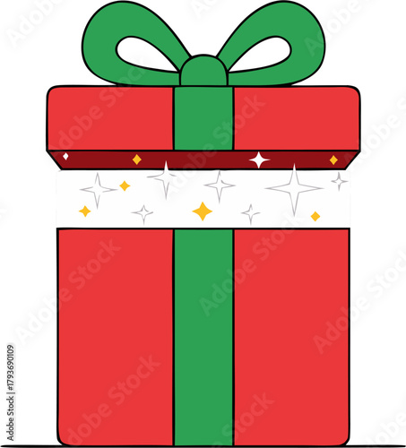 Surprise gift box opens with dazzling sparkles, symbolizing joy, celebration, and exciting new beginnings.