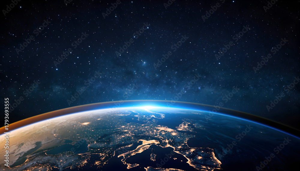 Obraz premium Stunning View of Earth From Outer Space