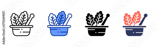 Naturopathy Symbol icon sheet multiple style collection