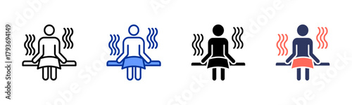 Herbal Steam Therapy icon sheet multiple style collection