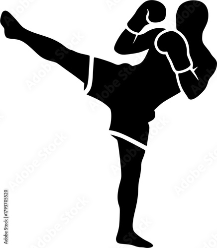 Kickboxing silhouette, Kickboxer silhouette, Kickbox silhouettes, Kickboxing, Kickboxing clipart set