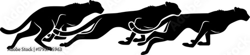 Cheetah silhouette, Cheetah running silhouettes, Cheetah, Cheetah set