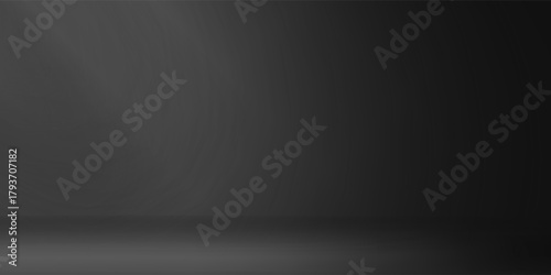 Limbo black background. Abstract dark gradient backdrop. Color wall of studio, room, stand for product display or photo. Modern banner with empty place for advertising text