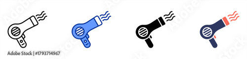Hair Dryer icon set multiple style collection