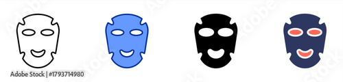 Face Mask Sheet icon set multiple style collection