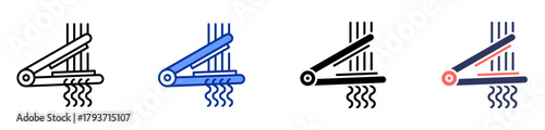 Hair Straightener icon set multiple style collection