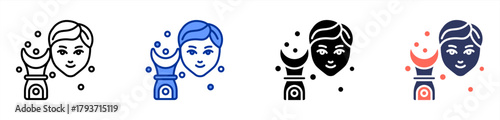 Facial Steamer icon set multiple style collection