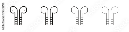 Air pods icon design elements. Outline icon with editable stroke. Vector