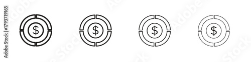 Asset allocation icon design elements. Outline icon with editable stroke. Vector