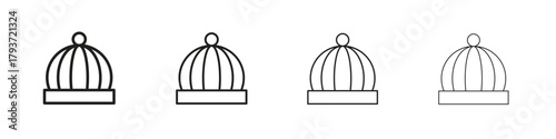 Beanie icon design elements. Outline icon with editable stroke. Vector