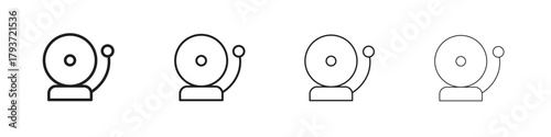 Bell school icon design elements. Outline icon with editable stroke. Vector