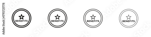 benefits icon design elements. Outline icon with editable stroke. Vector