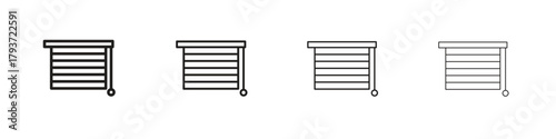 Blinds icon design elements. Outline icon with editable stroke. Vector