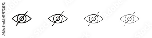 Blindness icon design elements. Outline icon with editable stroke. Vector