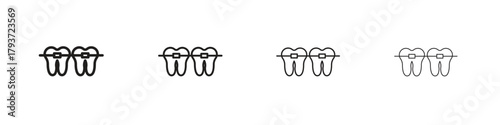 Braces icon design elements. Outline icon with editable stroke. Vector