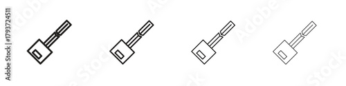 Broken key icon design elements. Outline icon with editable stroke. Vector