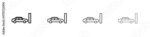 Car accident icon design elements. Outline icon with editable stroke. Vector