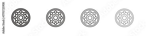 Car bearing icon design elements. Outline icon with editable stroke. Vector