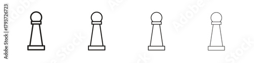 Chess pawn icon design elements. Outline icon with editable stroke. Vector