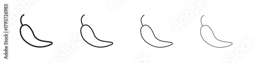 chilli pepper icon design elements. Outline icon with editable stroke. Vector