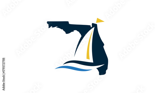a graphic image with a florida cruise theme, on a white background. vector graphic base.