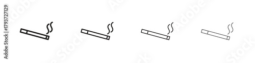 Cigarette icon design elements. Outline icon with editable stroke. Vector