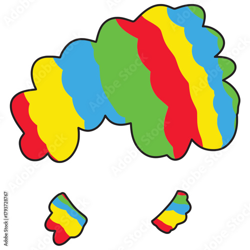 amazing rainbow afro clown hair clipart vector