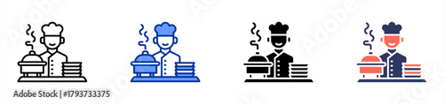 Catering Service icon set multiple style collection