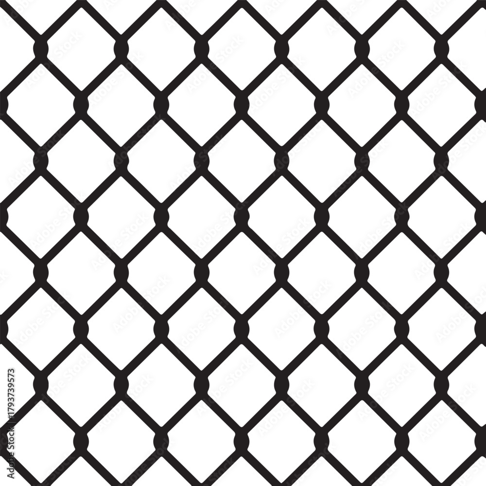 Naklejka premium Chain Link Fence Vector silhouette