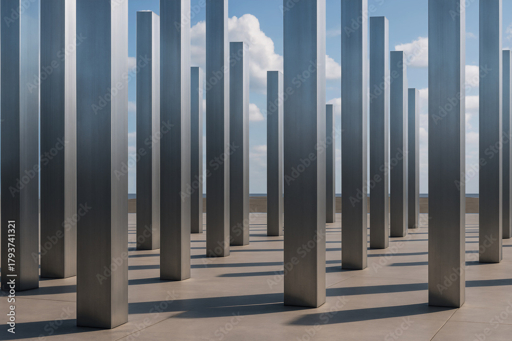Fototapeta premium Metallic Forest of Pillars