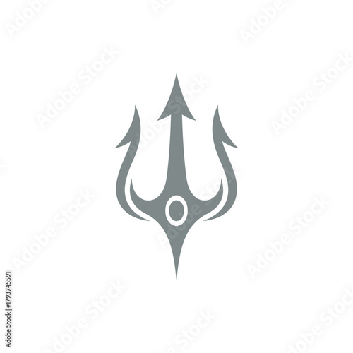 Trident simple flat logo vector
