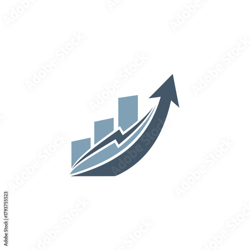 Growth Chart with Arrow Symbolizing Progress.