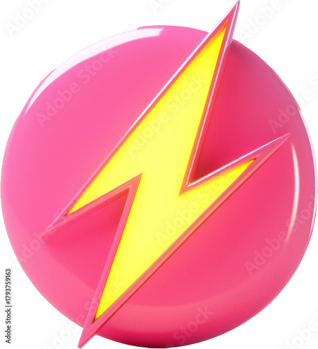 thunder neon color 3d illustration flash sale concept