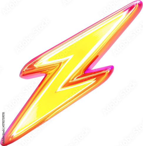 thunder neon color 3d illustration flash sale concept