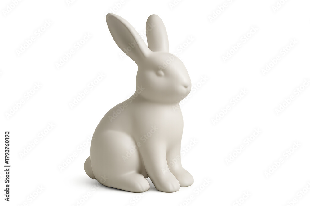 Obraz premium White ceramic bunny figurine sitting for easter